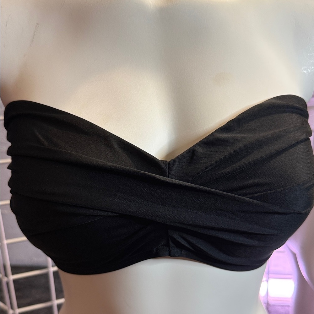 Bar III Black Bandeau Bikini Top NWOT MISSING NECK STRAP